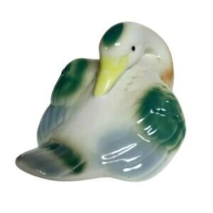 Vintage Ceramic Duck Figurine Brazil Woodland Cabin Lodge Rustic Decor 7" x 5"